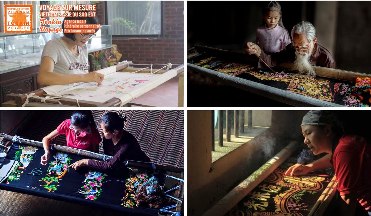 Villages artisanaux au vietnam Broderie Van Lam Tam Coc Ninh Binh Vietnam